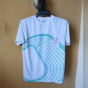 Gap Fit Kids White T-Shirt with Teal Graphic Size XXL